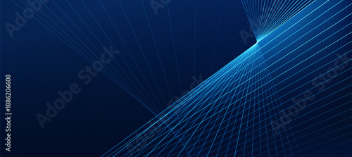 Abstract Blue Curve Technology with Modern tech banner for corporate or tech event poster EPS 10