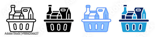 groceries icon set multiple style collection