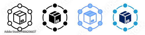 supply chain icon set multiple style collection