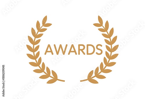  Golden laurel wreath awards symbol.