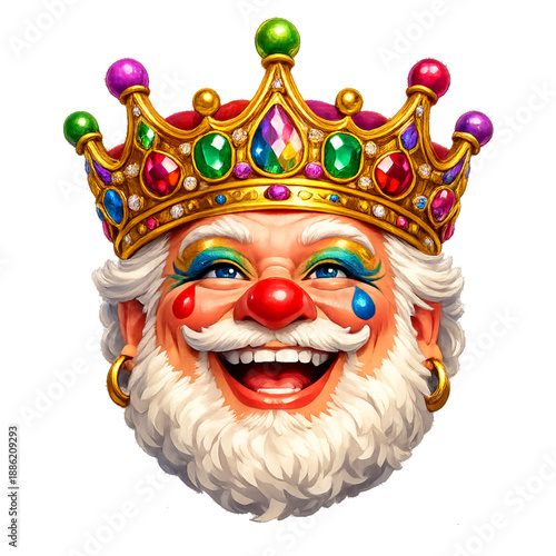 Jovial Rei Momo: King of Carnival with Jeweled Crown