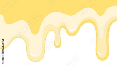 Creamy yellow liquid dripping, background, food texture, abstract design