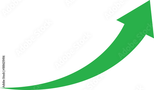 A green arrow pointing upwards in a simple graphic illustration
