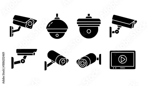 Desk lamp icon set with standing lamps, table lamps, and work light symbols vector