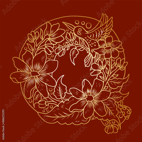 Floral alphabet letter A-Z hand drawn Illustration, Decorative botanical typography for coloring Pages and creative design.Set of flower alphabet.Line art and doodle for t-shirt.Elements with flower.