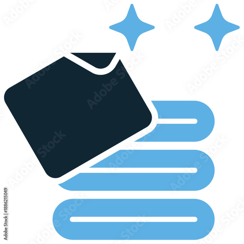 Cleaning cloth icon vector for wiping dust. Ideal for microfiber rags, polishing surfaces, dry towels, and domestic hygiene tools.