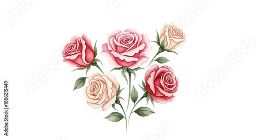 Delicate roses arranged in a heart shape, viewed from directly above, showcasing gentle hues and soft petals