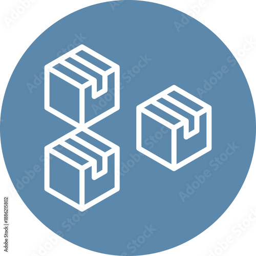 Boxes icon for gross domestic product (GDP), business, website, application, printing, document, poster design, etc