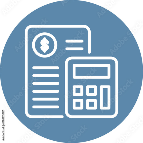 Financial statement icon for gross domestic product (GDP), business, website, application, printing, document, poster design, etc