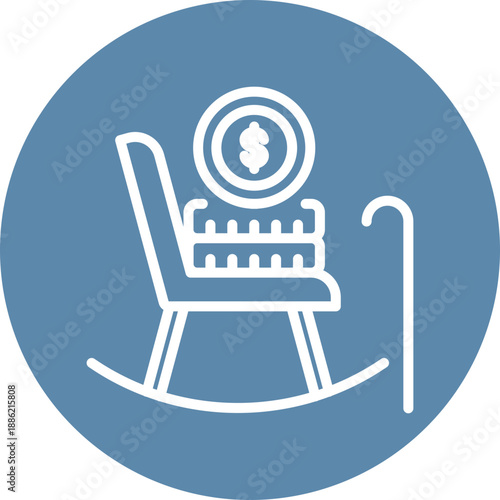 Retirement icon for gross domestic product (GDP), business, website, application, printing, document, poster design, etc