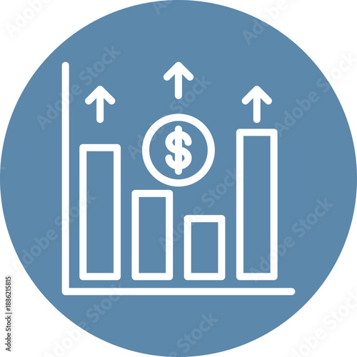 Surplus icon for gross domestic product (GDP), business, website, application, printing, document, poster design, etc