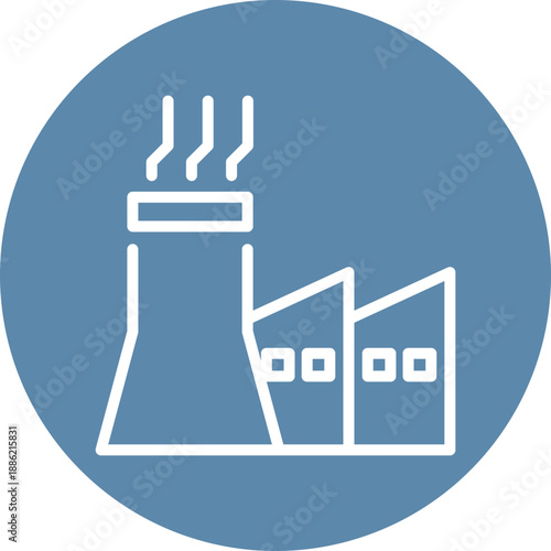 Factory buildings icon for gross domestic product (GDP), business, website, application, printing, document, poster design, etc