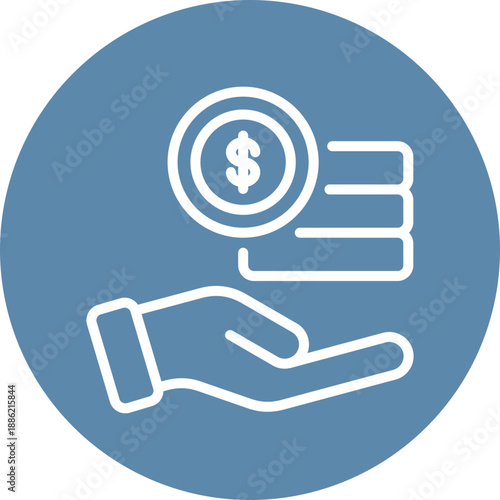 Monetary value icon for gross domestic product (GDP), business, website, application, printing, document, poster design, etc