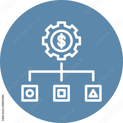 Cost allocation icon for gross domestic product (GDP), business, website, application, printing, document, poster design, etc