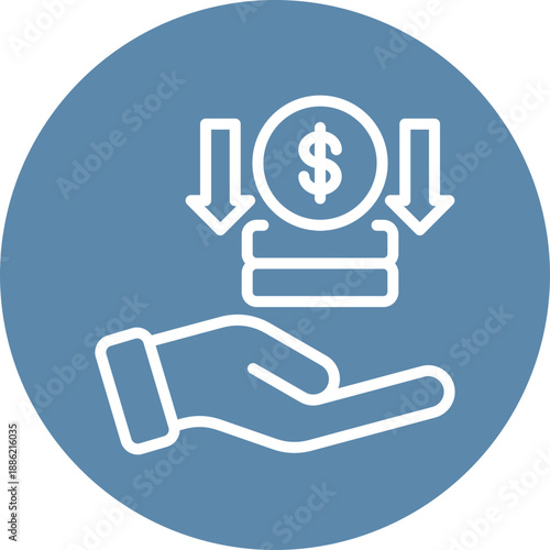 Low income icon for gross domestic product (GDP), business, website, application, printing, document, poster design, etc