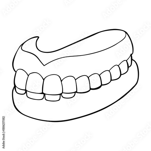 A false jaw, or dental prosthetic, replaces missing teeth, restoring function and appearance, crafted to fit comfortably and support natural chewing and smiling.
