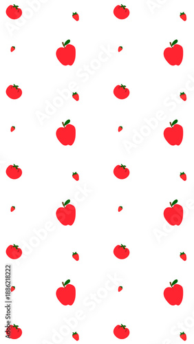 Png apple strawberry seamless pattern transparent background