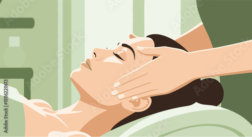 Woman experiences ultimate relaxation during a professional facial massage at a serene spa, enjoying a rejuvenating beauty treatment for healthy, glowing skin and profound well-being