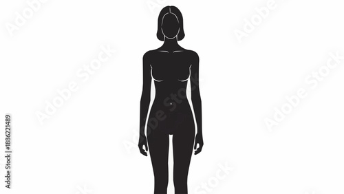Silhouette of a Woman Standing Full Body View.