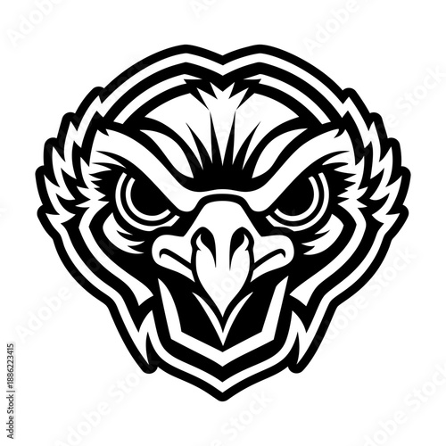 Glyph Style Ostrich Bird Icons 