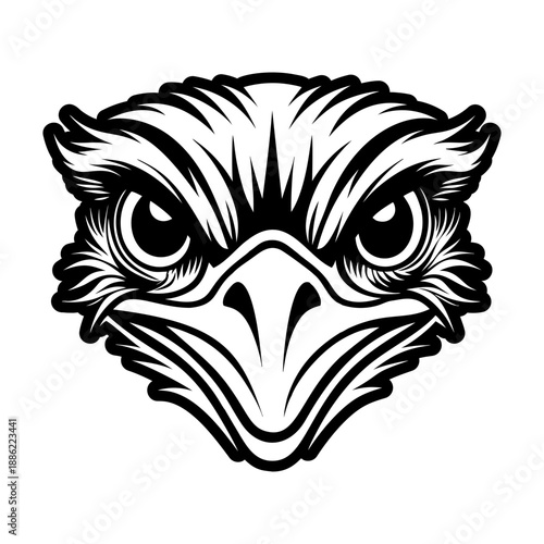 Glyph Style Ostrich Bird Icons 