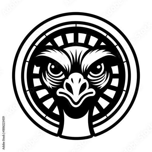 Glyph Style Ostrich Bird Icons 