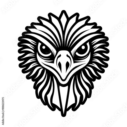 Glyph Style Ostrich Bird Symbols 
