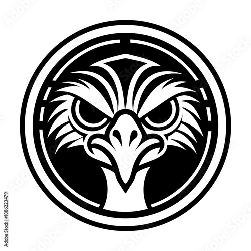 Glyph Style Ostrich Bird Symbols 
