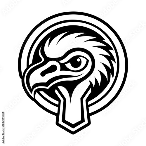 Glyph Style Ostrich Bird Symbols 
