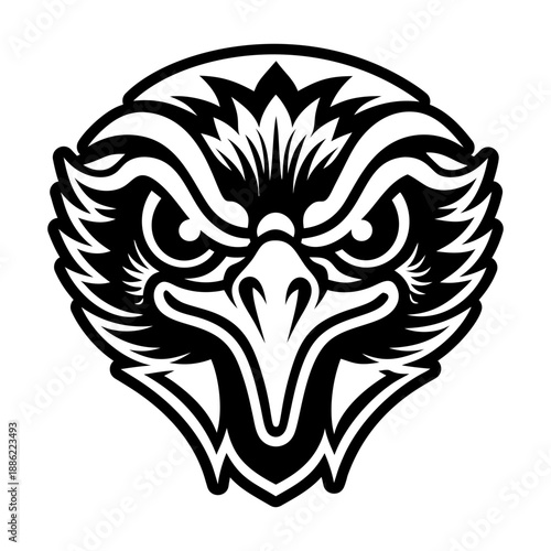 Glyph Style Ostrich Bird Symbols 
