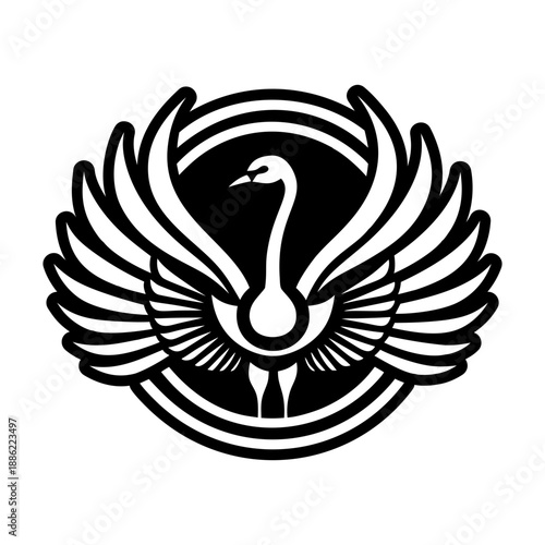 Glyph Style Ostrich Bird Symbols 

