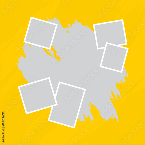 Pictures or photos frame collage template