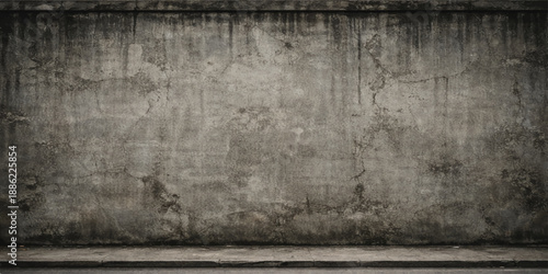 Aged vintage wallpaper design featuring a dark grey textured surface with a rough stone pattern and dirty antique concrete grunge wall background