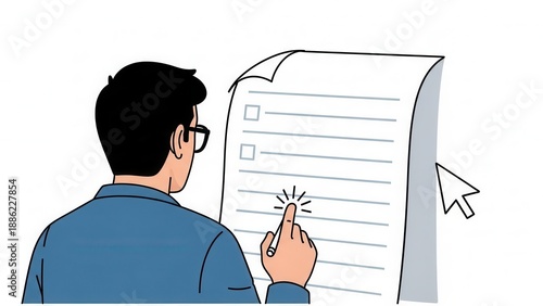 Focused individual engaging with an interactive digital checklist for task management and planning