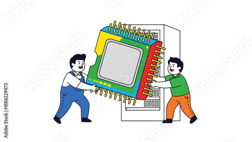 Installing a Computer Chip: Teamwork in Technology