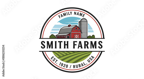 Smith Farms Logo with Barn and Silo.