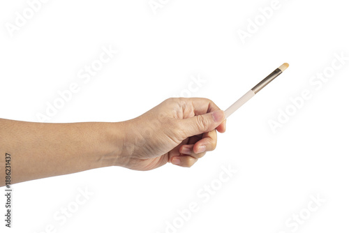 Wallpaper Mural Pink cosmetic blush in hand on transparent background Torontodigital.ca