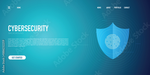 Cybersecurity Trendy background for landing page background, colorful abstract. Futuristic design backdrop for banner, poster, cover, flyer, presentation, advertising