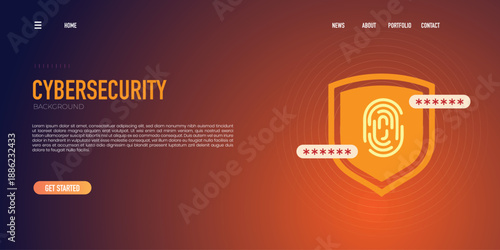 Cybersecurity Trendy background for landing page background, colorful abstract. Futuristic design backdrop for banner, poster, cover, flyer, presentation, advertising