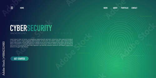 Cybersecurity Trendy background for landing page background, colorful abstract. Futuristic design backdrop for banner, poster, cover, flyer, presentation, advertising