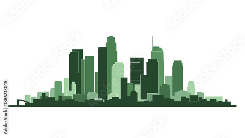 Green City Skyline Silhouette