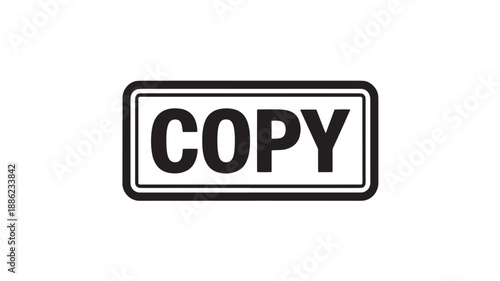 Black and white copy stamp on white background with bold font for office use
