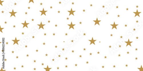 Gold star confetti background vector, falling stars abstract banner, shiny star decoration pattern for Christmas, new year, festive holiday celebration events, illustration PNG.