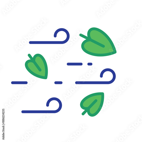 Windy Leaves Weather Icon
