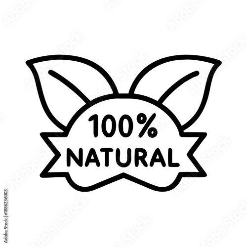 100% Natural Label: A minimalist badge proclaims 100% NATURAL, symbolizing the essence of purity and environmental consciousness. 