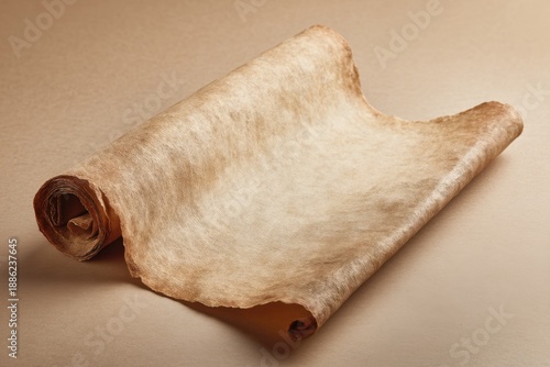 Wallpaper Mural Ancient rolled parchment scroll. Blank paper background. Vintage document design for old manuscript or historical texture. Torontodigital.ca