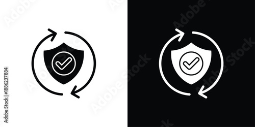 Security System Icon Sheet Black And White