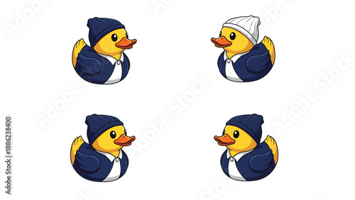 Dressed Duck Characters: Four Variations