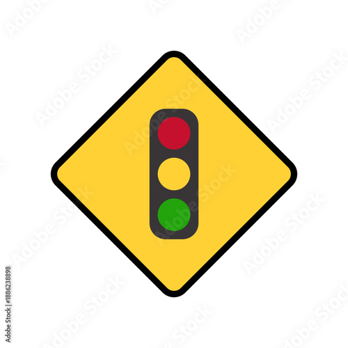 traffic light sign. traffic stoplight symbol. traffic signal red light, yellow light, green light. graphic design for driving apps and web. 