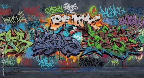 Vibrant Colors on City Street Canvas from a Wide Viewpoint